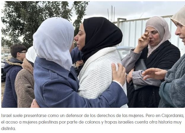 La ocupación israelí de Cisjordania es un peligro para las mujeres