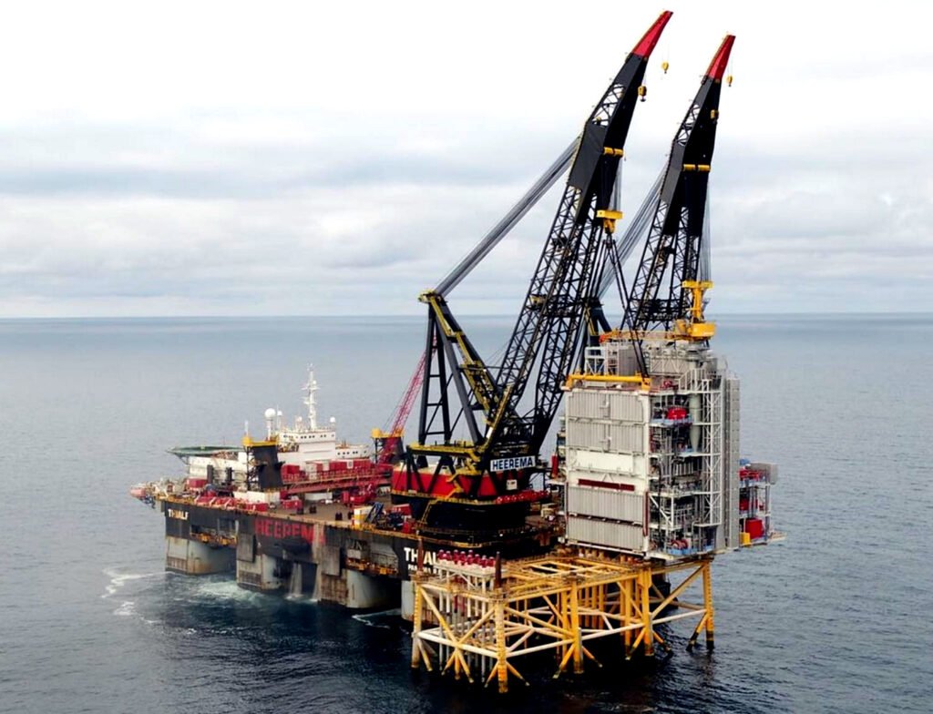 Yacimiento petrolífero noruego de Equinor, empresa estatal noruega, en el Mar del Norte.