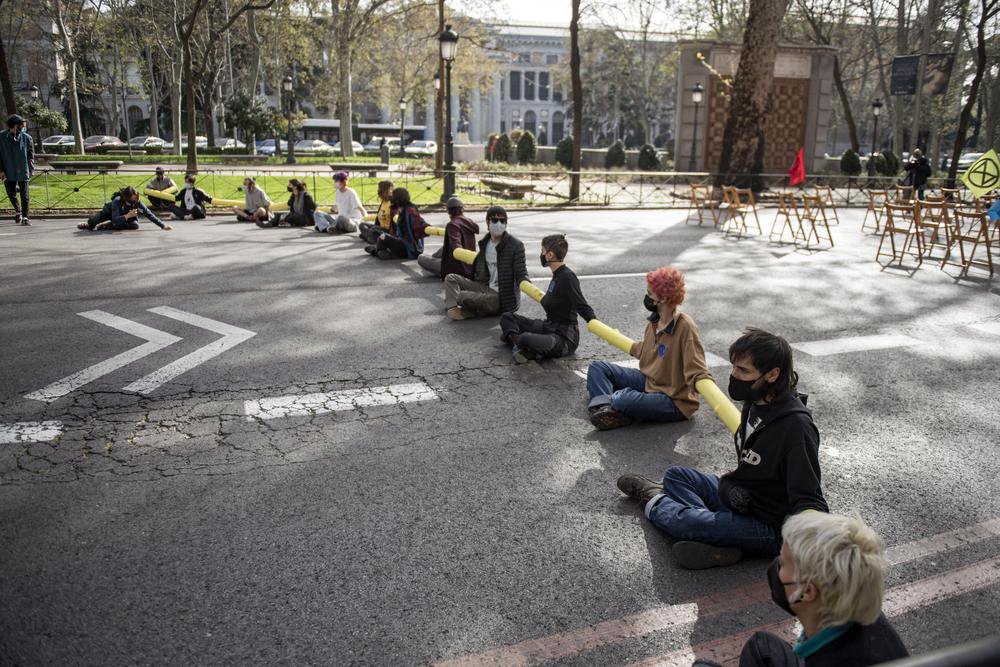 Protesta en Madrid en marzo de 2021 contra la política climática del Gobierno.