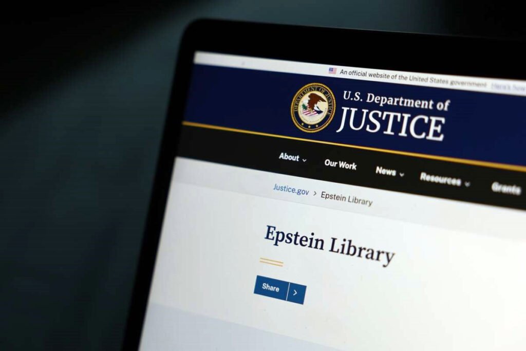 Página de la Biblioteca Epstein en el sitio web del Departamento de Justicia de EE. UU.
