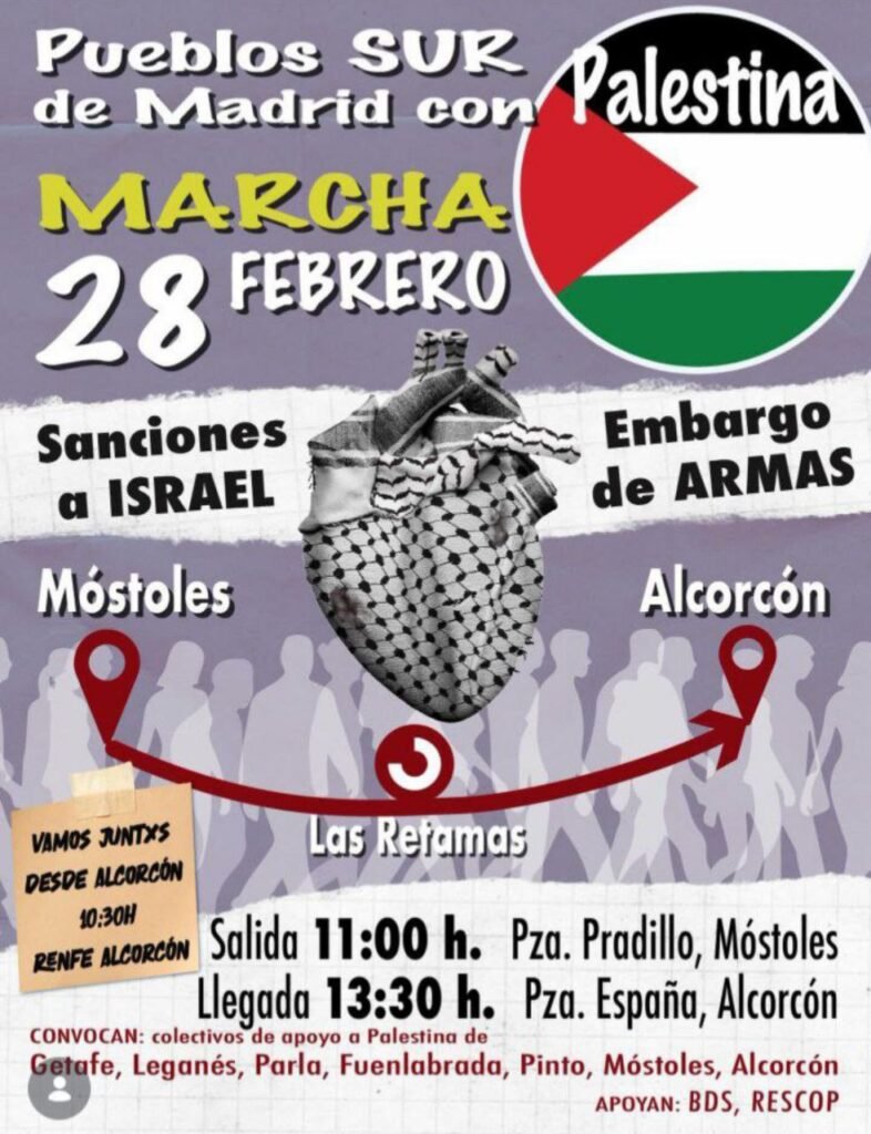 Pueblos Sur de Madrid con Palestina.
