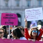 Activistas de la asociación Differenza Donna en la manifestación del sábado 28 de febrero en Roma.