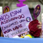 Bloque de mujeres migradas y racializadas en una manifestación de la Comisión 8M, en Madrid.