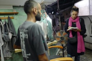 Patricia Simón en Jenin, Cisjordania.