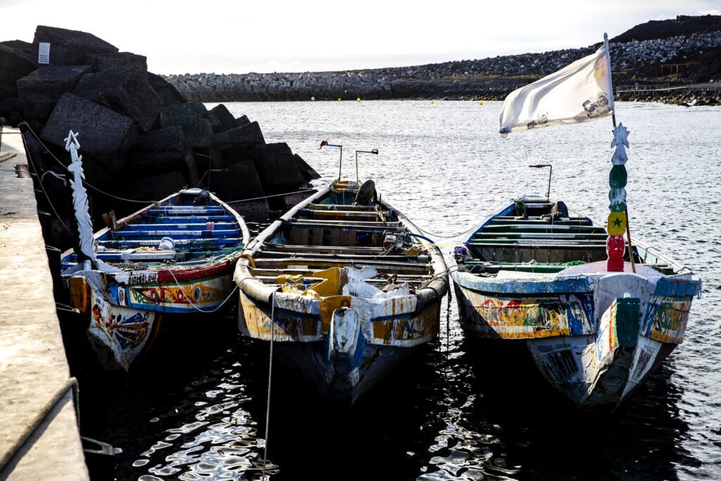 Pateras recién llegadas al puerto de La Restinga (El Hierro).