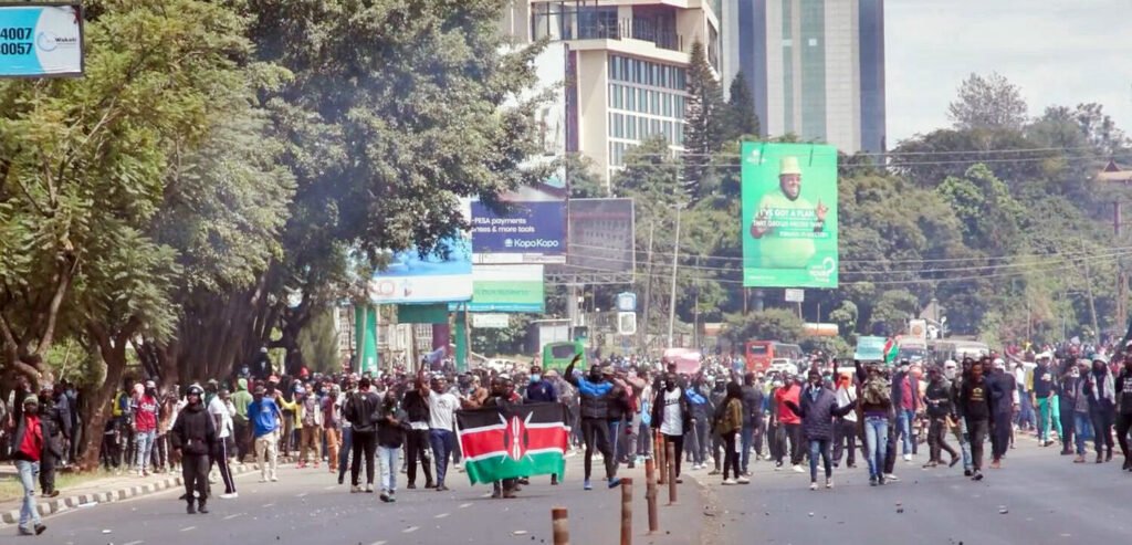 Protestas de estos días en Nairobi, Kenia.
