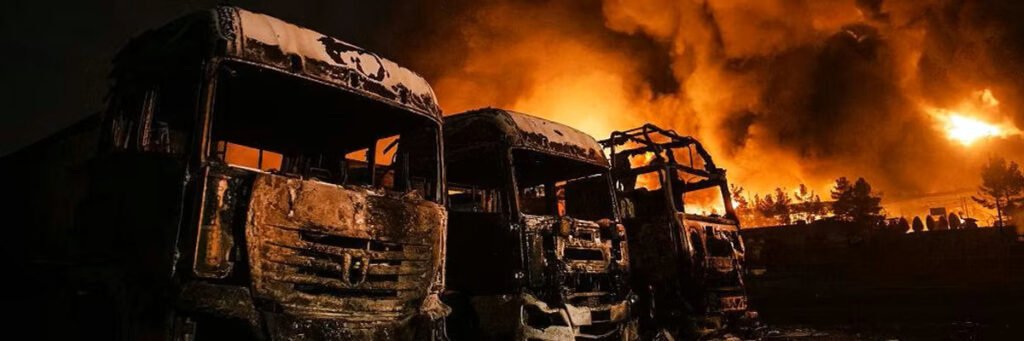 Se produjo un incendio en el depósito de petróleo de Shahran después de los ataques israelíes.