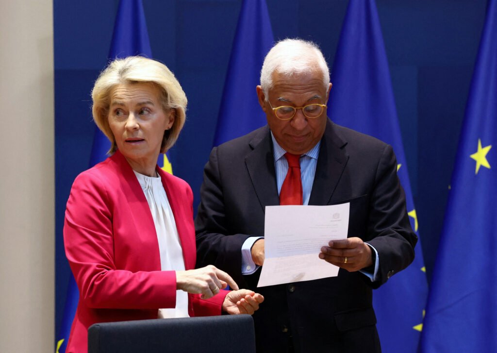 El presidente del Consejo Europeo, Antonio Costa y la presidenta de la Comisión Europea, Ursula von der Leyen.