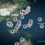 Bases militares estadounidenses que rodean China.