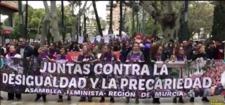 Manifestación feminista el 8M en Murcia