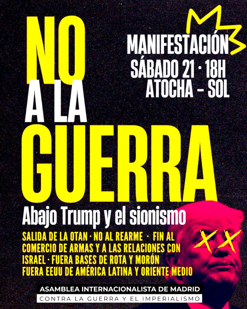 Convocatoria en Madrid a la manifestación ¡No a la guerra!