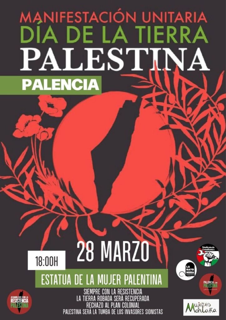 Manifestacion unitaria . Día de la tiera Palestina.