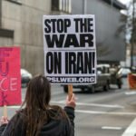 Manifestación contra la guerra y el ICE norteamericano.