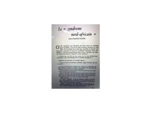 Fanon - 'Le syndome nord-africain'.