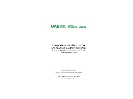 La izquierda española. Entre las plazas y las instituciones