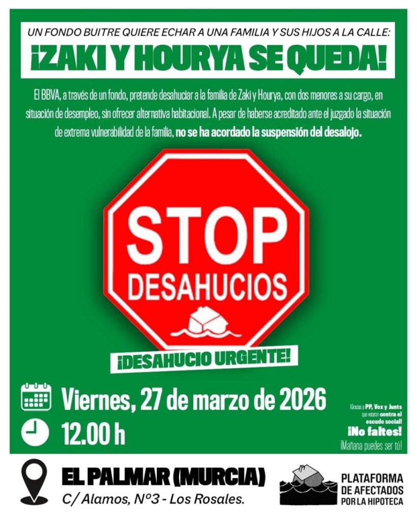 Izaki y Hourya se quedan! - Stop Desahaucios - El Palmar - Murcia.
