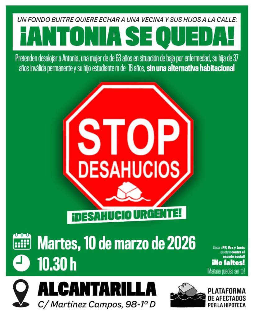 Stop Desahucios - ¡Antonia se queda!