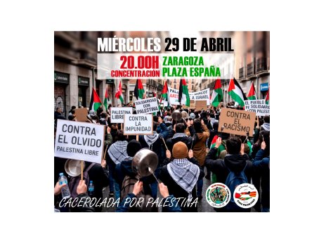 Cacerolada por Palestina en Zaragoza