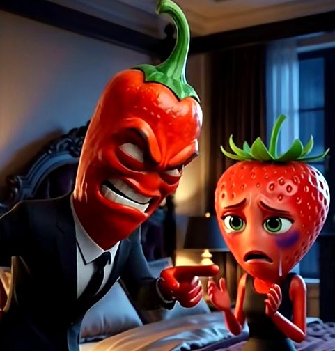 Captura de pantalla del vídeo de pimentón y fresa.