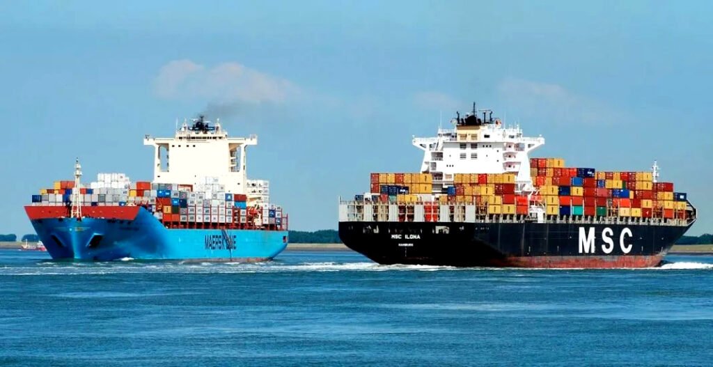 Dos grandes navieras mercantes que cooperan con el sionismo: Maersk y Mediterranean Shipping Company (MSC).