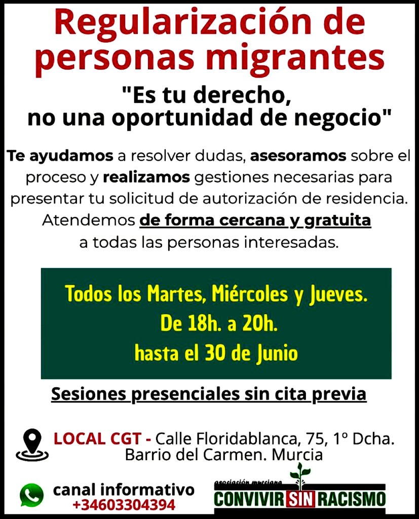 Regularización de personas migrantes.