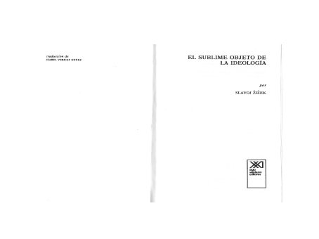 El sublime objeto de la ideología – Slavoj Žižek