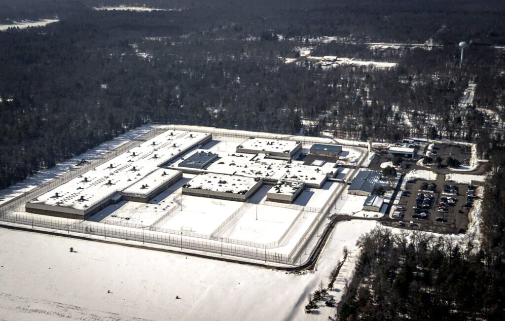 Vista aérea del centro de detención de migrantes North Lake, en Michigan.