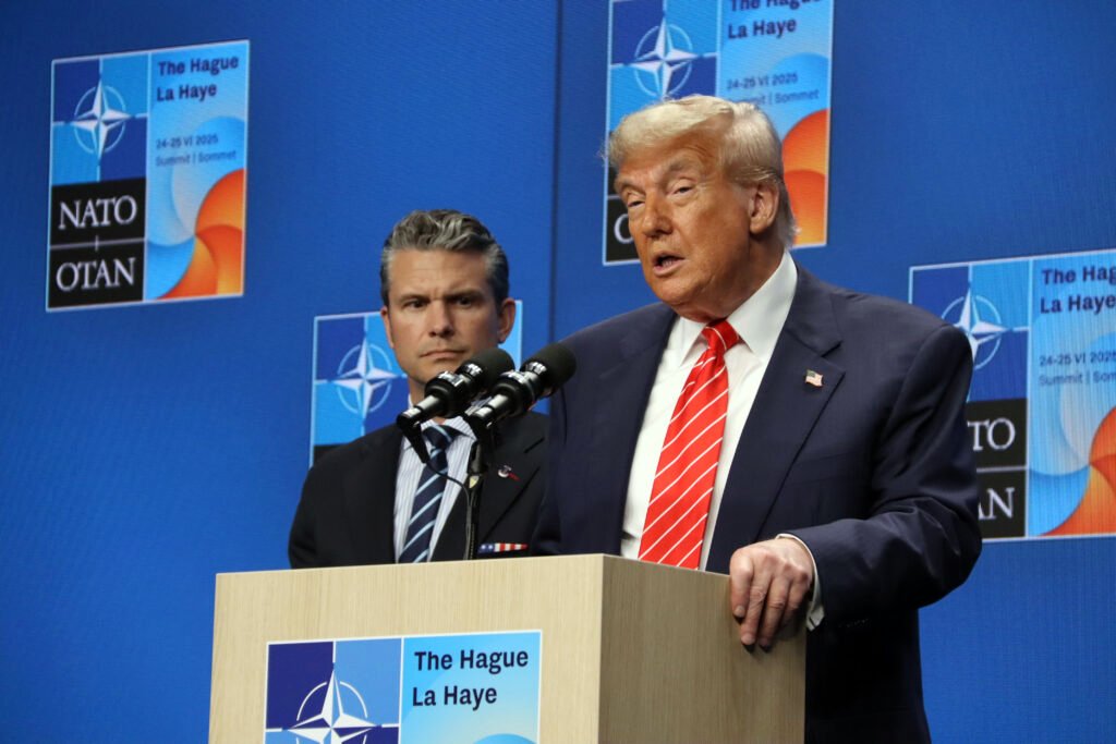 Donald Trump, durante la cumbre de la OTAN celebrada en La Haya en junio de 2025.