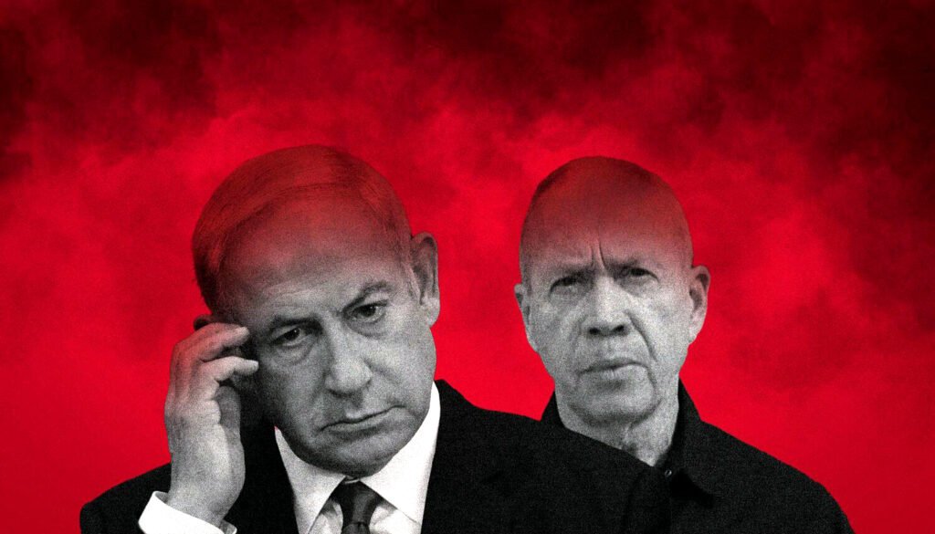 El primer ministro de Israel, Benjamin Netanyahu, su Ministro de Defensa, Yoav Gallant.