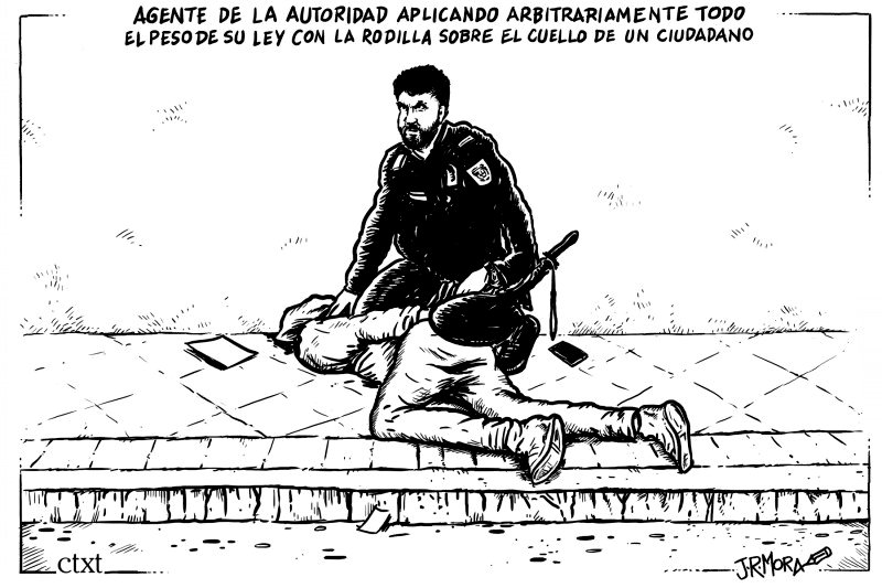 España, blanco sobre negro.