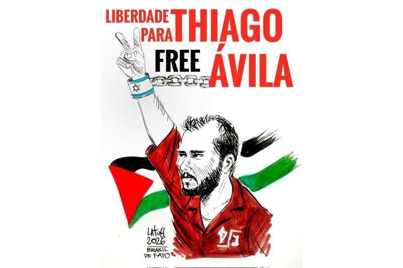 Ilustración que pide la libertad para Thiago Ávila.