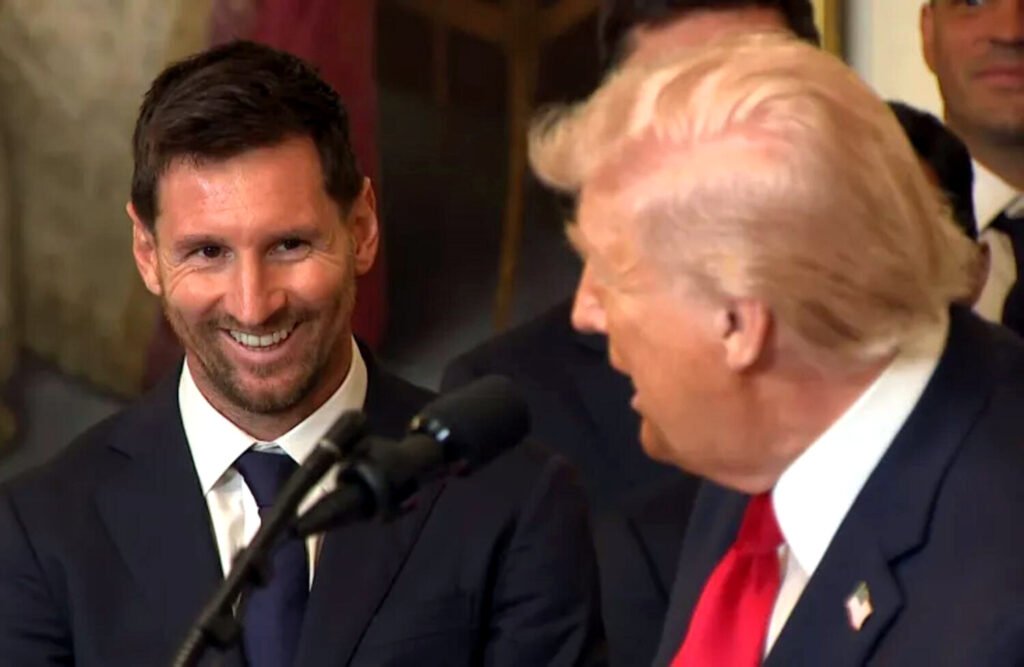 Lionel Messi y Donald Trump en la Casa Blanca.