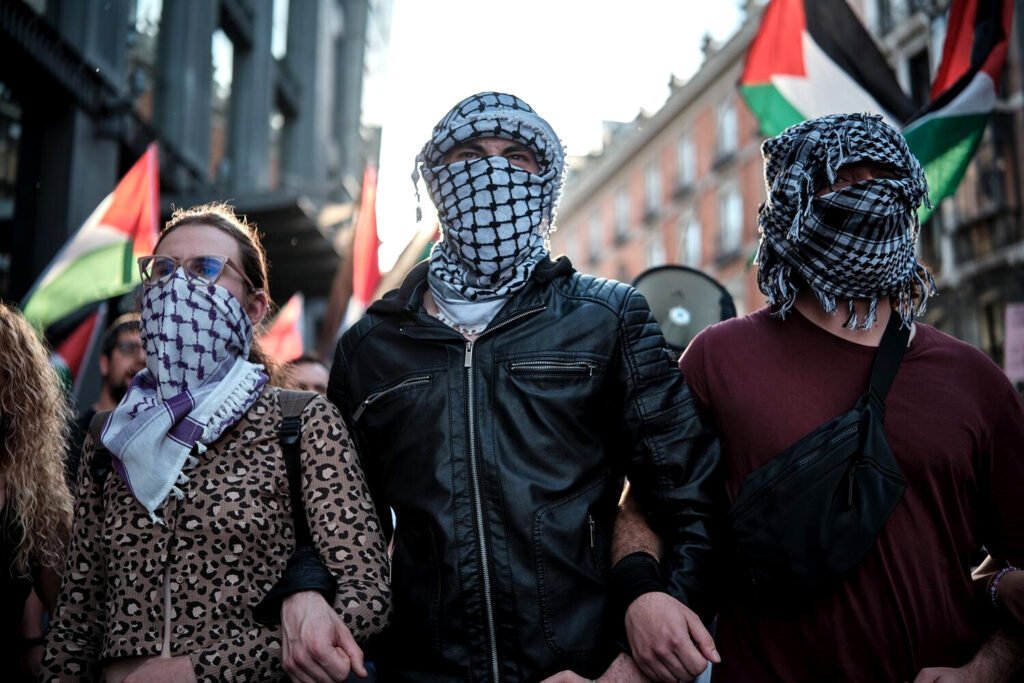 Manifestación a favor de la Flotilla y del pueblo palestino en Madrid, el 19 de mayo de 2026.