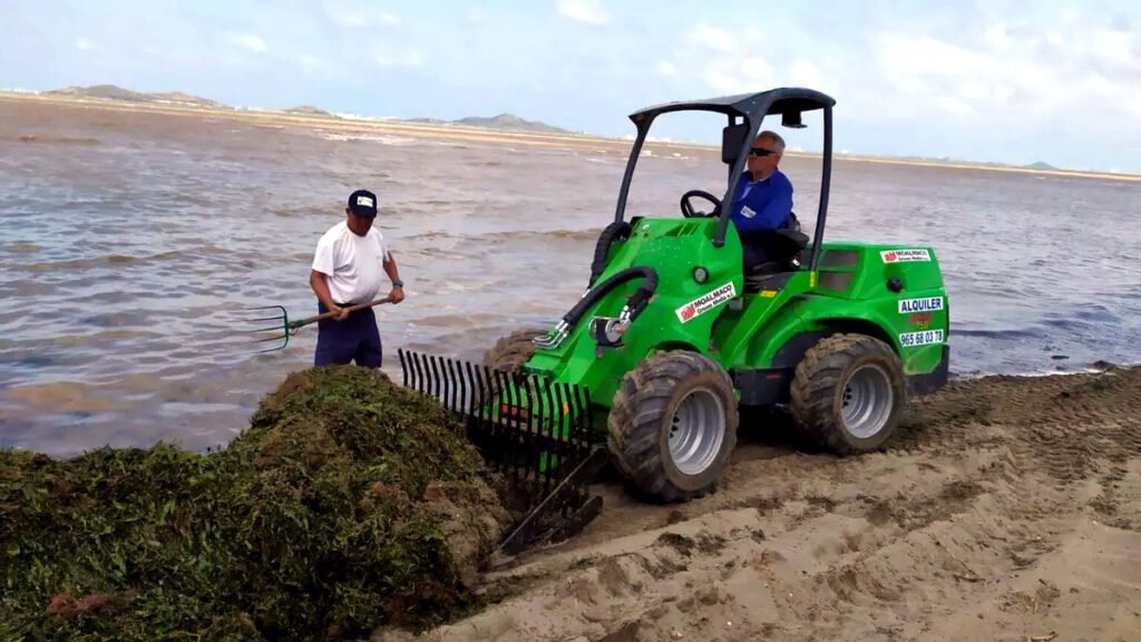 Retirada de biomasa en el Mar Menor.