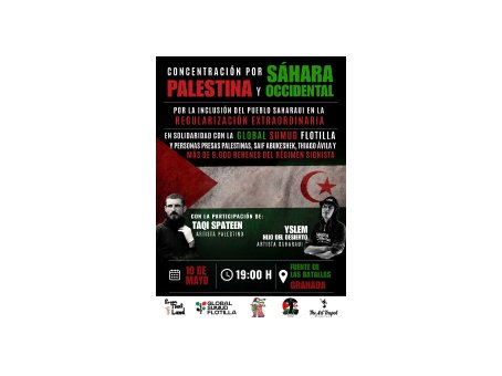 Concentración en Granada por Palestina y Sáhara Occidental