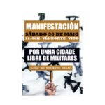 Manifestación en Vigo contra el desfile mititar de las fuerzas armadas.