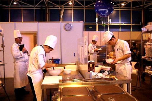 Trabajadores del sector de la hostelería.
