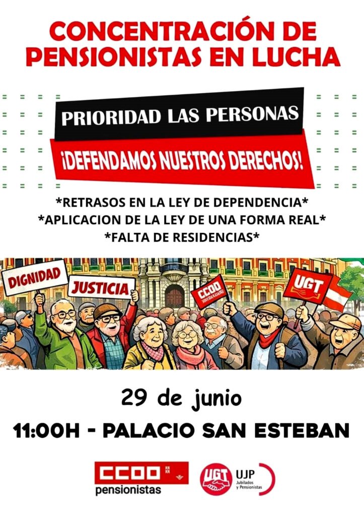 Concentración en Murcia de pensionistas en lucha.