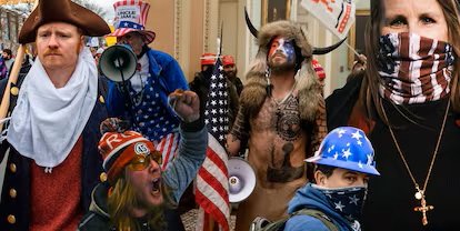 Cuernos vikingos, gorras MAGA, conejos QAnon, ranas de ultraderecha y banderas confederadas_ los símbolos de la estética ultra en Estados Unidos.