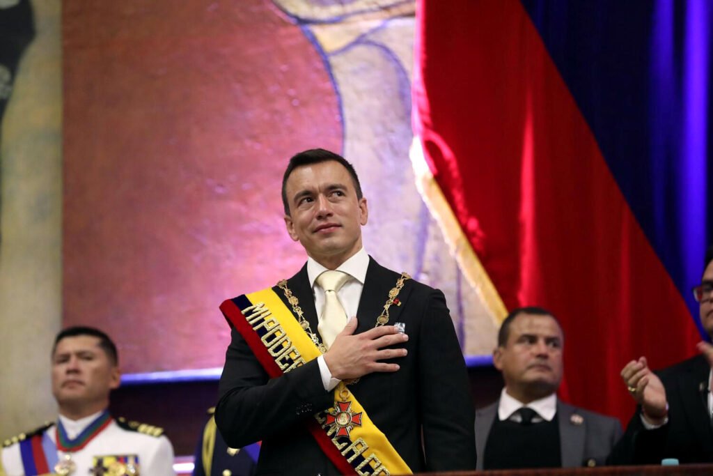 El presidente de Ecuador, Daniel Noboa, durante su informe presidencial en la Asamblea Nacional el pasado 24 de mayo.