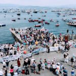 La protesta de este domingo en A Illa de Arousa. Alba Cambeiro.