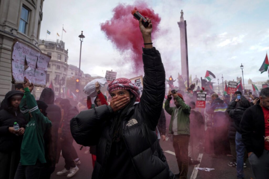 Manifestación en solidaridad con Palestina en Londres.