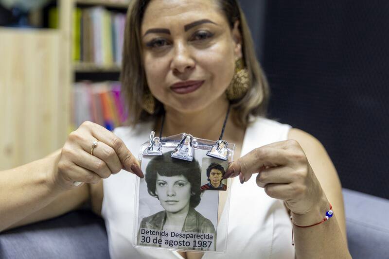 Nydia Erika Bautista, tía de Andrea, socióloga y militante del M-19 fue secuestrada y asesinada por miembros del Ejército colombiano en 1987.