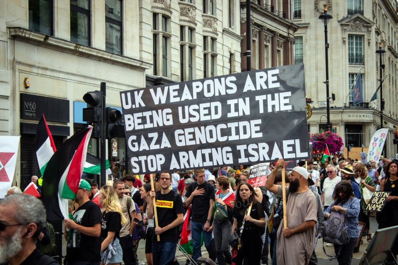 Protesta contra el genocidio en Londres el 3 de agosto de 2024.