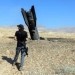 Restos de un misil iraní cerca de los asentamientos de la Cisjordania ocupada.