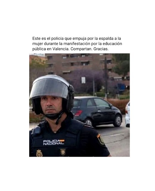 El policía que agredió a la maestra jubilada en València