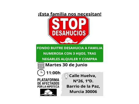 Concentración contra el desahucio en el Barrio de La Paz de Murcia