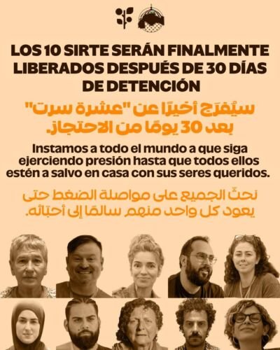 Los 10 de Sirte serán finalmente liberados después de 30 días de detención.