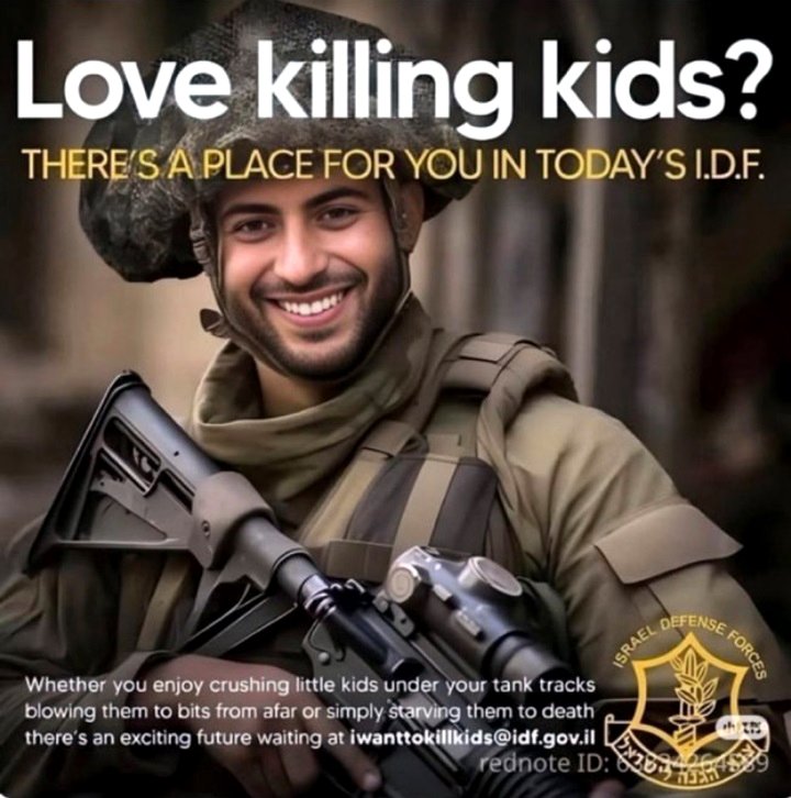 ¿Te encanta matar niños? Hay un lugar para ti en el ejército israelí.