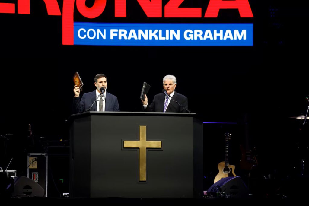 Franklin Graham en el Festival de la Esperanza celebrado en el palacio Vistalegre.